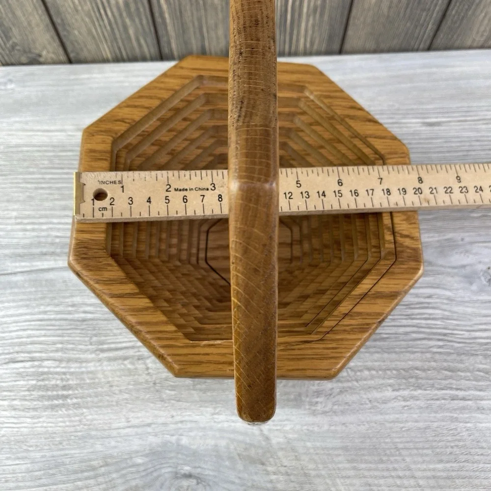 Handcrafted Wooden Collapsible Basket With Handle